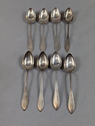 Lot Of 8 Sterling Silver Spoons 6.36ozt - Monogrammed 'P' Hallmarked With Eagle & Fleur De Lis