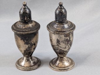 Pair Of Weighted Sterling Silver Salt & Pepper Shakers 8.36ozt