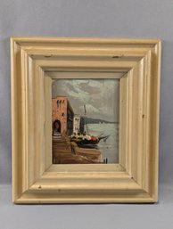 Mid 20th Century Original Oil Painting - Mediterranean Scene - Artist Signed