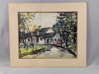 1957 Original Watercolor Painting By Richard C Lewis