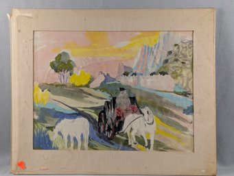 Paula Canale Wolfson(19082002) Signed Original Painting MCM Mid-Century Modernist