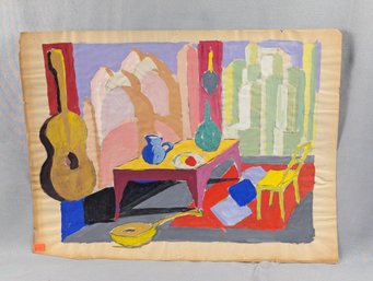 Paula Canale Wolfson(19082002) Signed Original Painting MCM Mid-Century Modernist