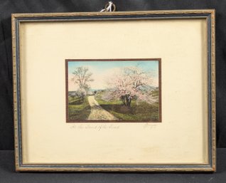 Sawyer Hand Colored Photograph - At The Bend Of The Road