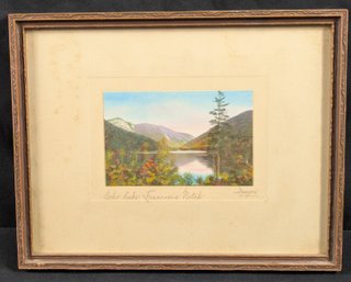 Sawyer Hand Colored Photograph - Echo Lake Franconia Notch New Hampshire