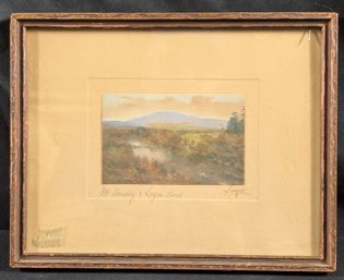 Sawyer Hand Colored Photograph Mount Ascutney & Sugar River