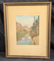 Sawyer Hand Colored Photograph - Lake Louise