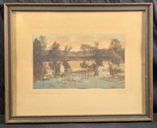 Sawyer Hand Colored Photograph - At The Water's Edge