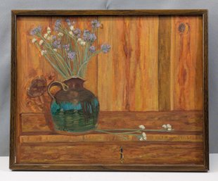 Late 20th Century Original Still Life Oil Painting On Artist's Board