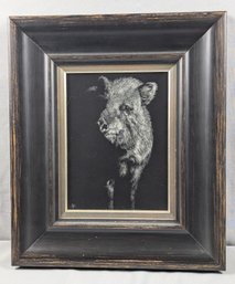 Julie T Chapman (b1963) Original Scratchboard Art Titled 'Got Carrots?'