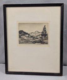 Early 20th Century Original Landscape Etching Artist Signed Possibly Robert Harshe (1879-1938)