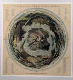 Reproduction Map - Bird's Eye View Summit Mount Washington New Hampshire By The Boston & Maine Railroad