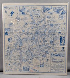 Vintage Original White Mountain National Forrest Map By Culverwell & Ted Ray