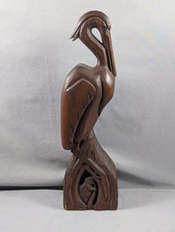 Large Carved Wooden Pelican ?