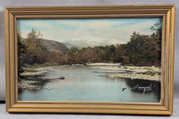 Vintage Hand Colored Sawyer Photograph Of Mount Washington - Nice Color