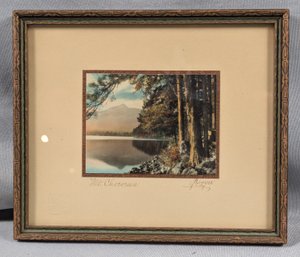 Vintage Hand Colored Sawyer Photograph Of Mount Chocorua New Hampshire - Nice Color