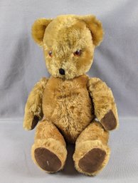 Antique Mohair Jointed Bear With Growler & Bells In Ears