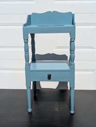 Antique / Newer Blue Painted One Drawer Wash Stand