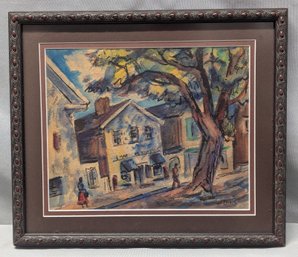 Nathaniel Dirk (1895 – 1961) Original Watercolor Painting - Street Scene