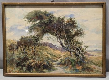 Early 20th Century European Watercolor Landscape Painting Possibly Signed H Baakes