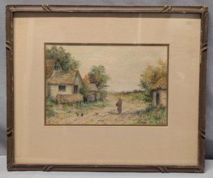 Early 20th Century English / European Watercolor Painting Signed T.H. Or H.t. Lilian