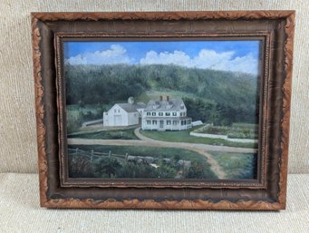 Original Antique Oil Painting Of A New Hampshire Homestead