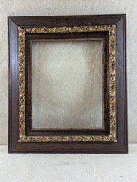 Antique Victorian Oak & Gilt Gesso Frame  16x20' Opening (27 X 31' In Total)