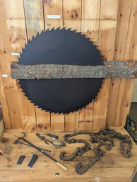 44' Large Saw Blade Together With Other Logging Related Equipment