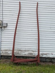Red Painted Horse Drawn Vehicle Shaft Or Thills