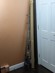 Large Lot Of Fishing Rods & One Case