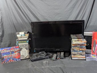 Video Entertainment Lot - 2 DVD Players, DVDs, VHS & 32' Sansui Television