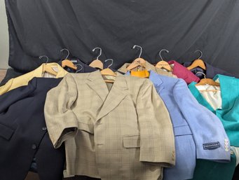 Lot Of 10 Coats Including Ralph Lauren, Robert Stock Silk, Christian Dior, Pierre Cardin, Etc....