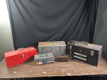 Lot Of Tool Boxes With Contents Including Drill Bits, Shaper Bits & Other Tools