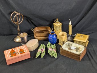 Misc Lot Including A Silver Plate Mint Julep Cup & Music Box