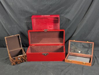 Lot Of 3 Dresser / Jewelry Boxes