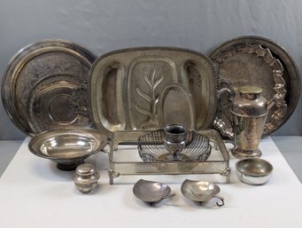 Very Large Lot  Of Old Silver Plate Serving Pieces