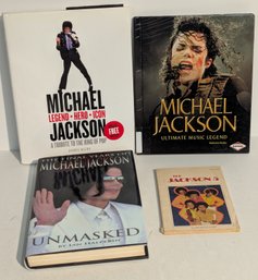 4 Books - Michael Jackson Related - One Including A Poster