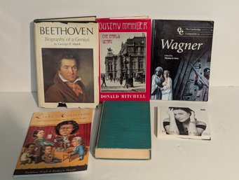 6 Books - Related To Classical Music - Beethoven, Wagner, Gustav Mahler, Etc....