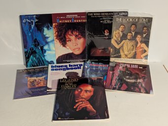 Lot Of Sheet Music Books Including Pearl Jam, Bob Marley, Enya, Whitney Houston, Etc...