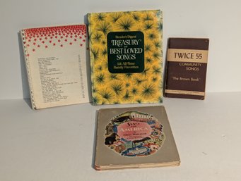 Lot Of 4 Vintage Music Books - Treasury Of Best Loved Songs, Sing For America, Etc....