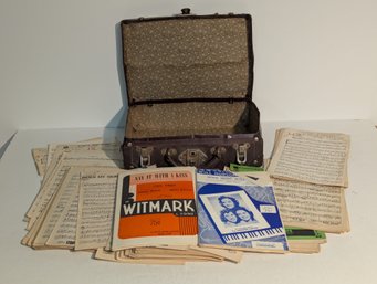 Old Music Case Full Of Vintage Sheet Music