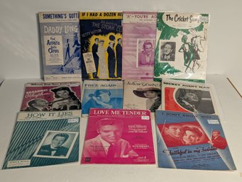 Lot Of Vintage Sheet Music Including Elvis Love Me Tender & Secret Agent Man - Johnny Rivers