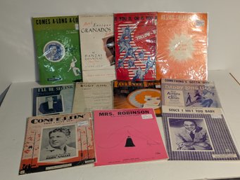 Lot Of Vintage Sheet Music Including Rudy Vallee & Paul Simon