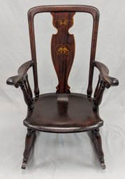 Beautiful Inlaid Rocking Chair By Sikes Furniture Co  Buffalo, NY