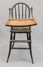 Country Antique Black Painted High Chair / Highchair