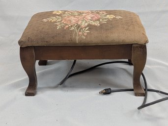 Vintage Electric Needle Point Foot Stool / Warmer