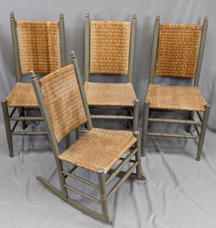 Set Of 3 Side Chairs And A Matching Rocking Chair