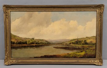 Beautiful English Landscape Oil Painting Identified On Verso As Alfred Vickers