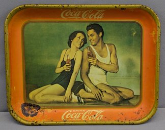 Vintage Coke / Coca-Cola Bar Tray Maureen O'Sullivan & Johnny Weissmuller - Metro - Goldwy - Mayer