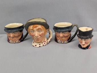 Lot Of 4 Tiny Royal Doulton Toby Mugs