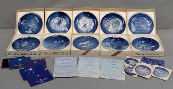 Lot Of 10 Bing & Grondahl B&G Christmas Plates